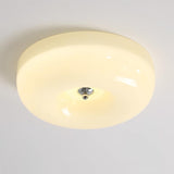 Cream Pudding Round Glass Ceiling Lamp Modern Minimalist LED Flush Mount Lighting Fixture