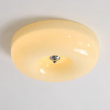 Cream Pudding Round Glass Ceiling Lamp Modern Minimalist LED Flush Mount Lighting Fixture
