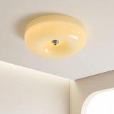 Cream Pudding Round Glass Ceiling Lamp Modern Minimalist LED Flush Mount Lighting Fixture