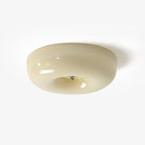 Cream Pudding Round Glass Ceiling Lamp Modern Minimalist LED Flush Mount Lighting Fixture