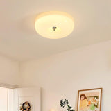 Cream Pudding Round Glass Ceiling Lamp Modern Minimalist LED Flush Mount Lighting Fixture