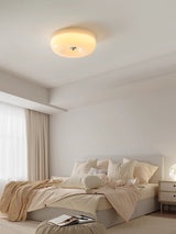 Cream Pudding Round Glass Ceiling Lamp Modern Minimalist LED Flush Mount Lighting Fixture