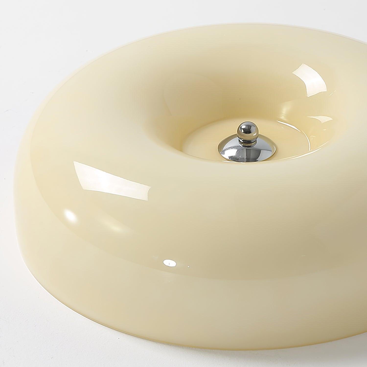 Cream Pudding Round Glass Ceiling Lamp Modern Minimalist LED Flush Mount Lighting Fixture