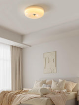 Cream Pudding Round Glass Ceiling Lamp Modern Minimalist LED Flush Mount Lighting Fixture