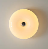 Cream Pudding Round Glass Ceiling Lamp Modern Minimalist LED Flush Mount Lighting Fixture