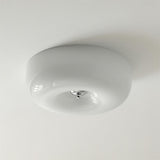 Cream Pudding Round Glass Ceiling Lamp Modern Minimalist LED Flush Mount Lighting Fixture