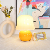 Creamy Mushroom Pleated Glass Table Lamp for Bedroom and Living Room Accent Lighting