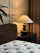 Modern Creative Gourd Table Lamp Ash Wood Nightstand Light for Bedroom and Living Room
