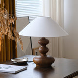 Modern Creative Gourd Table Lamp Ash Wood Nightstand Light for Bedroom and Living Room