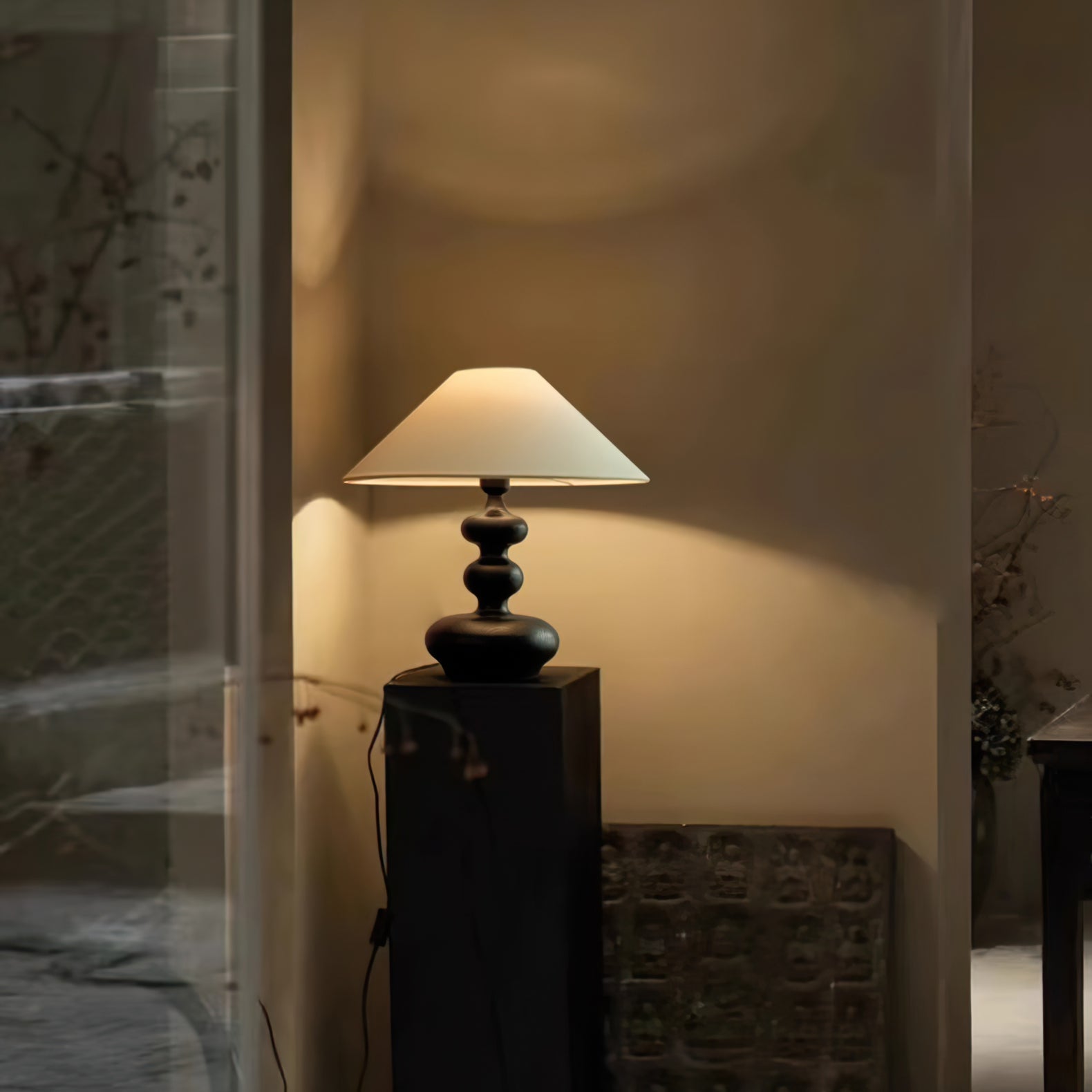 Modern Creative Gourd Table Lamp Ash Wood Nightstand Light for Bedroom and Living Room