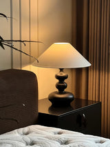 Modern Creative Gourd Table Lamp Ash Wood Nightstand Light for Bedroom and Living Room