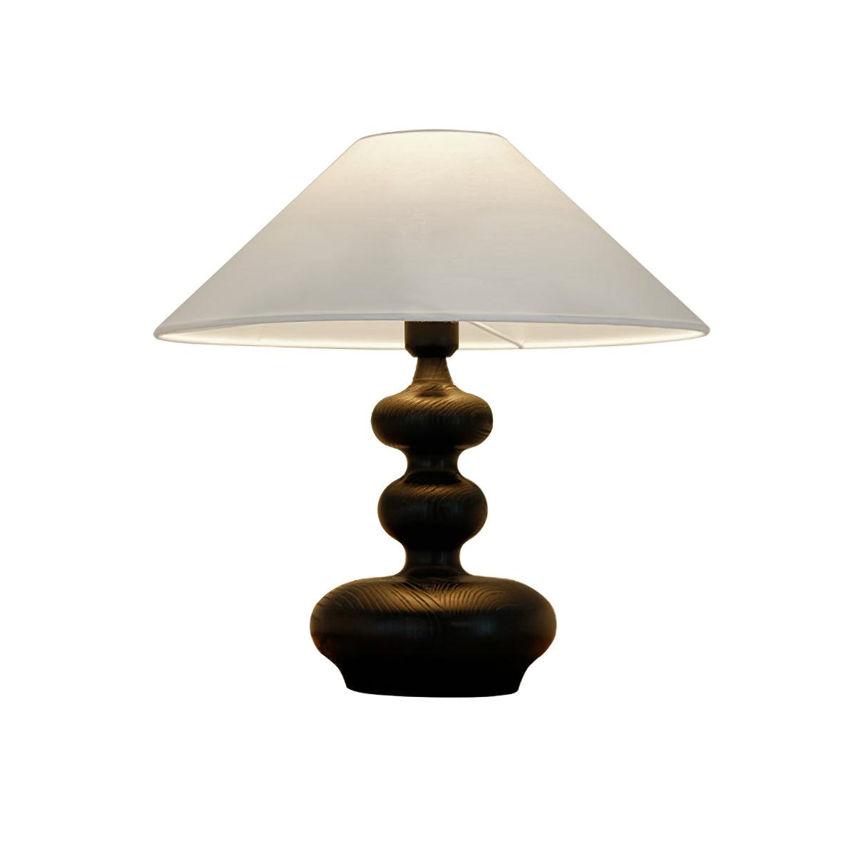Modern Creative Gourd Table Lamp Ash Wood Nightstand Light for Bedroom and Living Room