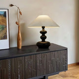 Modern Creative Gourd Table Lamp Ash Wood Nightstand Light for Bedroom and Living Room