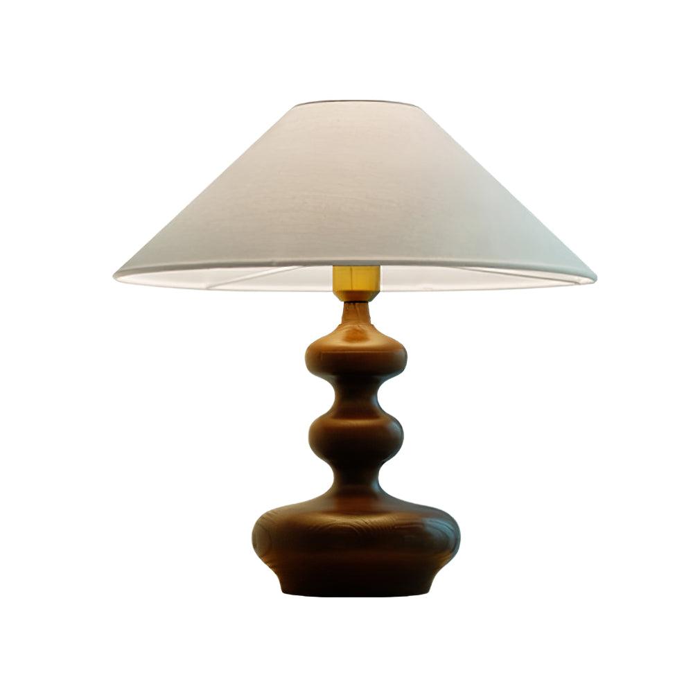 Modern Creative Gourd Table Lamp Ash Wood Nightstand Light for Bedroom and Living Room