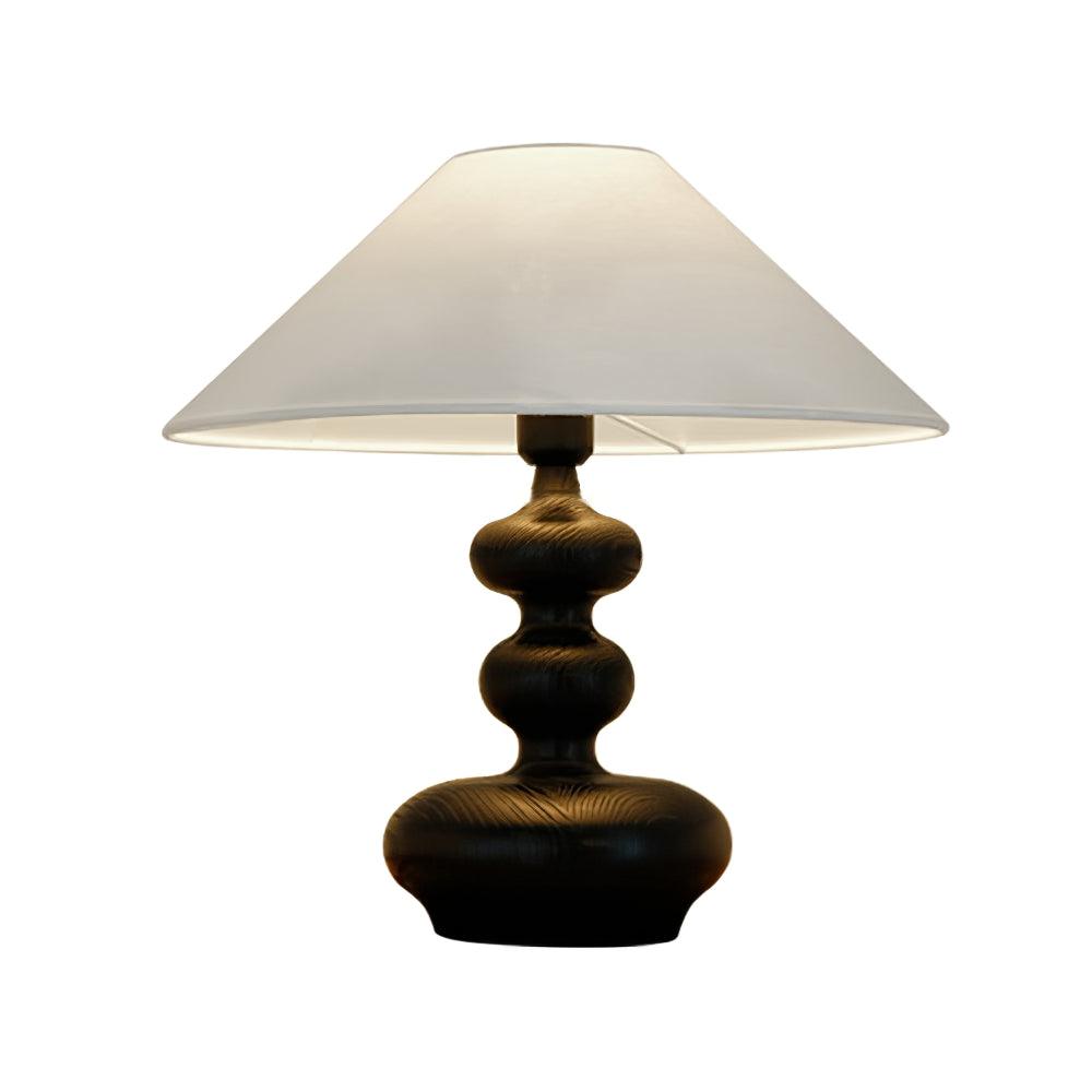 Modern Creative Gourd Table Lamp Ash Wood Nightstand Light for Bedroom and Living Room