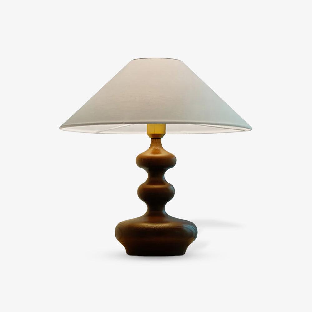 Modern Creative Gourd Table Lamp Ash Wood Nightstand Light for Bedroom and Living Room
