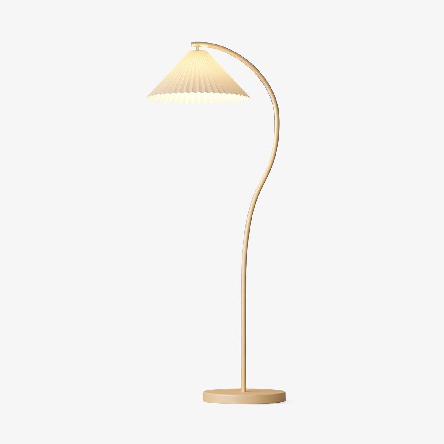 Mid Century Modern Pleated Shade Floor Lamp Retro Elegant Standing Light for Living Room