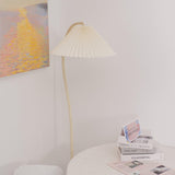 Mid Century Modern Pleated Shade Floor Lamp Retro Elegant Standing Light for Living Room