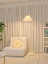 Mid Century Modern Pleated Shade Floor Lamp Retro Elegant Standing Light for Living Room
