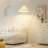 Mid Century Modern Pleated Shade Floor Lamp Retro Elegant Standing Light for Living Room