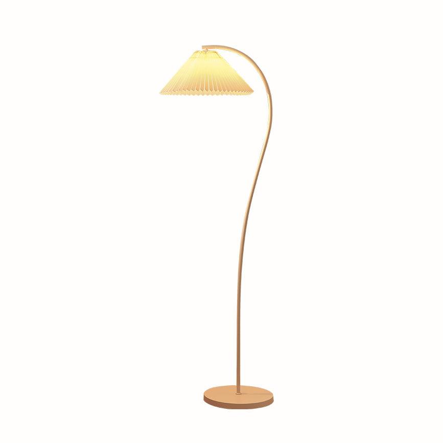 Mid Century Modern Pleated Shade Floor Lamp Retro Elegant Standing Light for Living Room