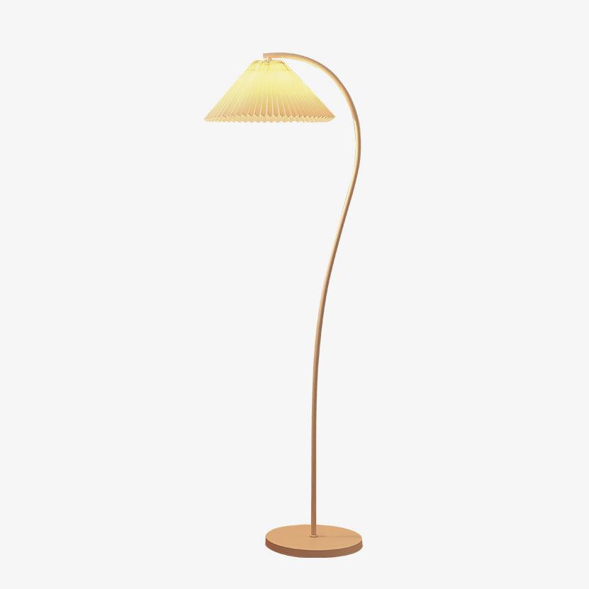 Mid Century Modern Pleated Shade Floor Lamp Retro Elegant Standing Light for Living Room