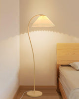 Mid Century Modern Pleated Shade Floor Lamp Retro Elegant Standing Light for Living Room