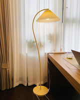Mid Century Modern Pleated Shade Floor Lamp Retro Elegant Standing Light for Living Room
