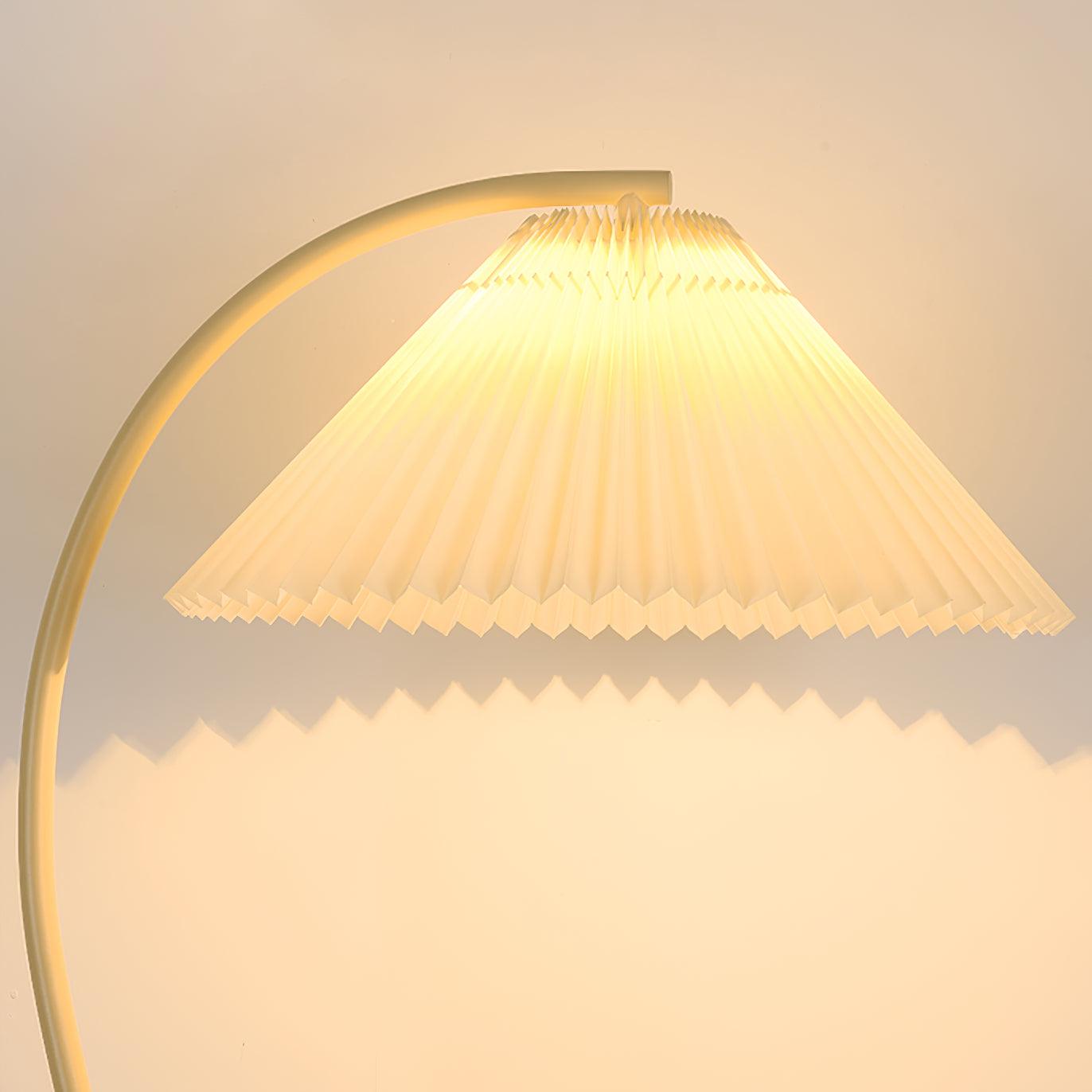 Mid Century Modern Pleated Shade Floor Lamp Retro Elegant Standing Light for Living Room