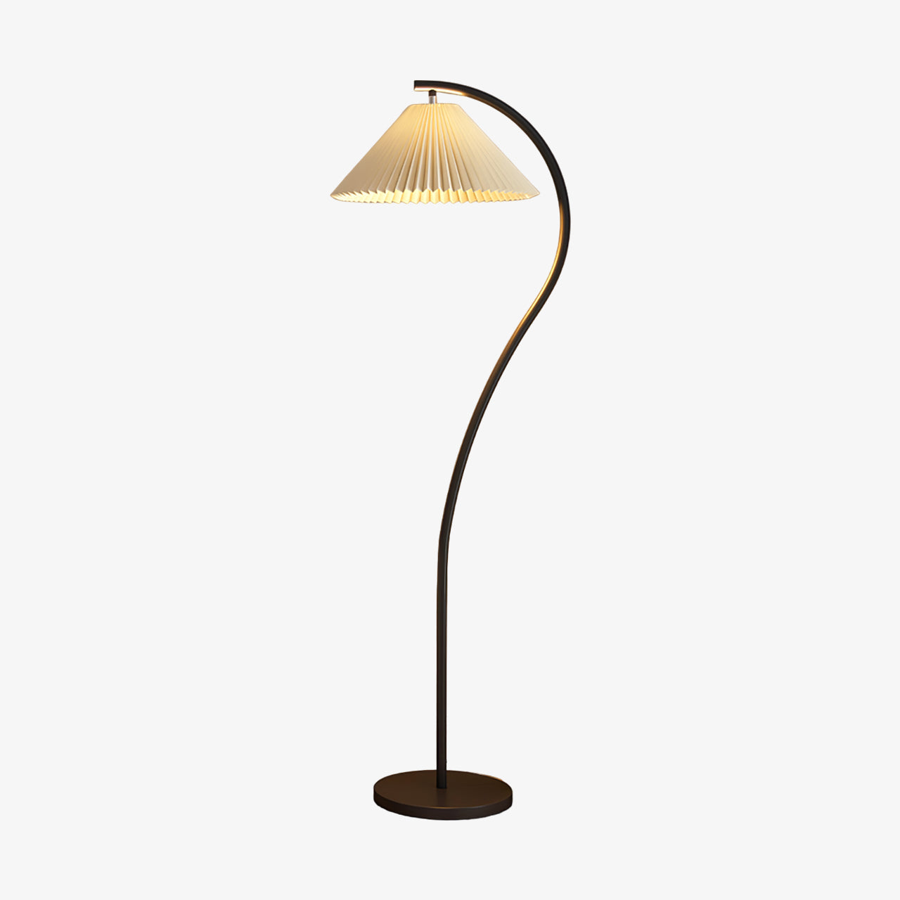 Mid Century Modern Pleated Shade Floor Lamp Retro Elegant Standing Light for Living Room