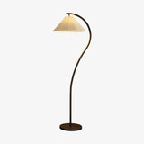 Mid Century Modern Pleated Shade Floor Lamp Retro Elegant Standing Light for Living Room