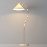 Mid Century Modern Pleated Shade Floor Lamp Retro Elegant Standing Light for Living Room
