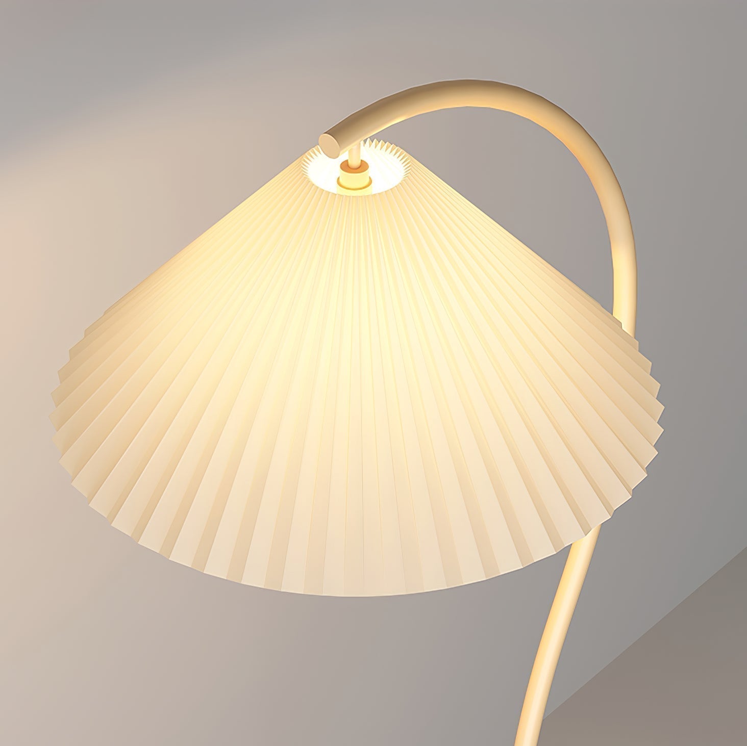Mid Century Modern Pleated Shade Floor Lamp Retro Elegant Standing Light for Living Room