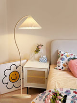 Mid Century Modern Pleated Shade Floor Lamp Retro Elegant Standing Light for Living Room