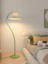 Mid Century Modern Pleated Shade Floor Lamp Retro Elegant Standing Light for Living Room