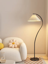 Mid Century Modern Pleated Shade Floor Lamp Retro Elegant Standing Light for Living Room