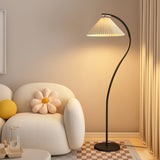 Mid Century Modern Pleated Shade Floor Lamp Retro Elegant Standing Light for Living Room