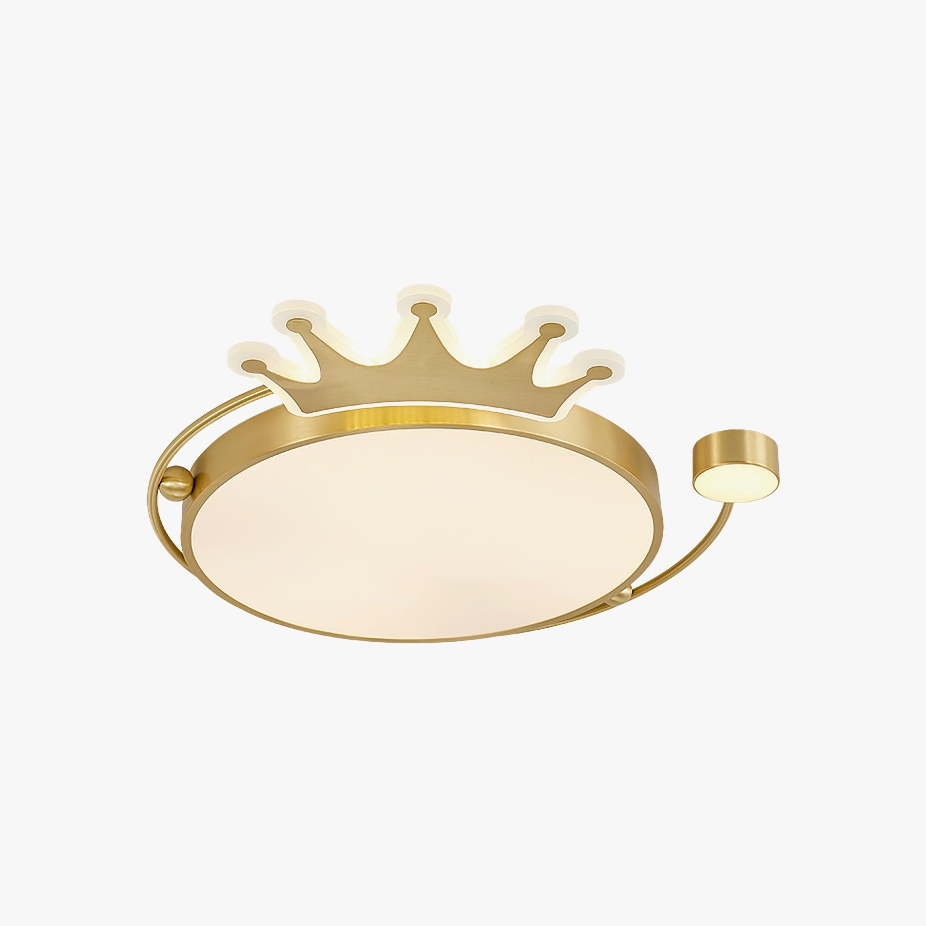 Crown Modern Brass Round LED Ceiling Light Minimalist Flush Mount Fixture