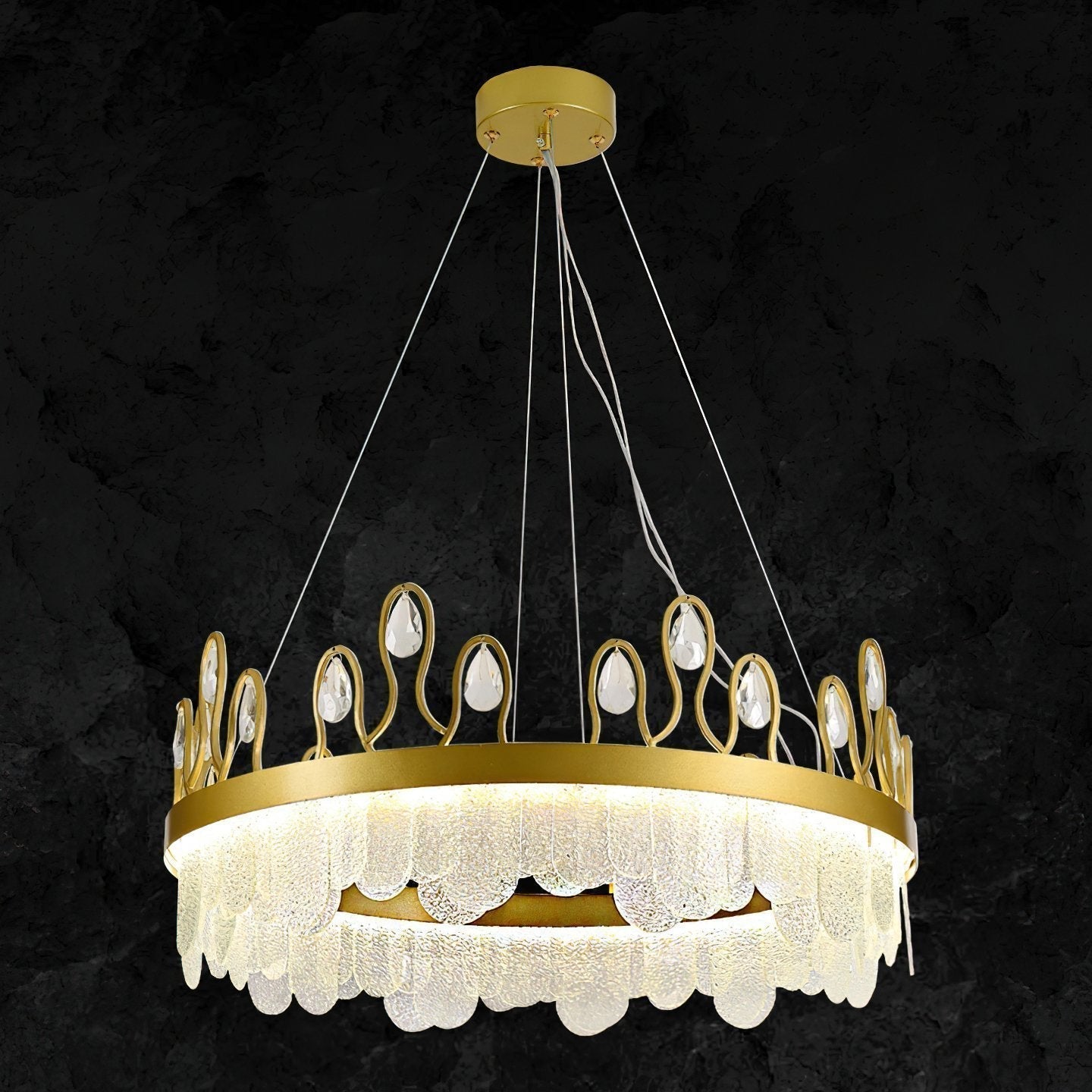 luxury-crown-design-glass-crystal-pendant-light-gold-finish-integrated-led-chandelier