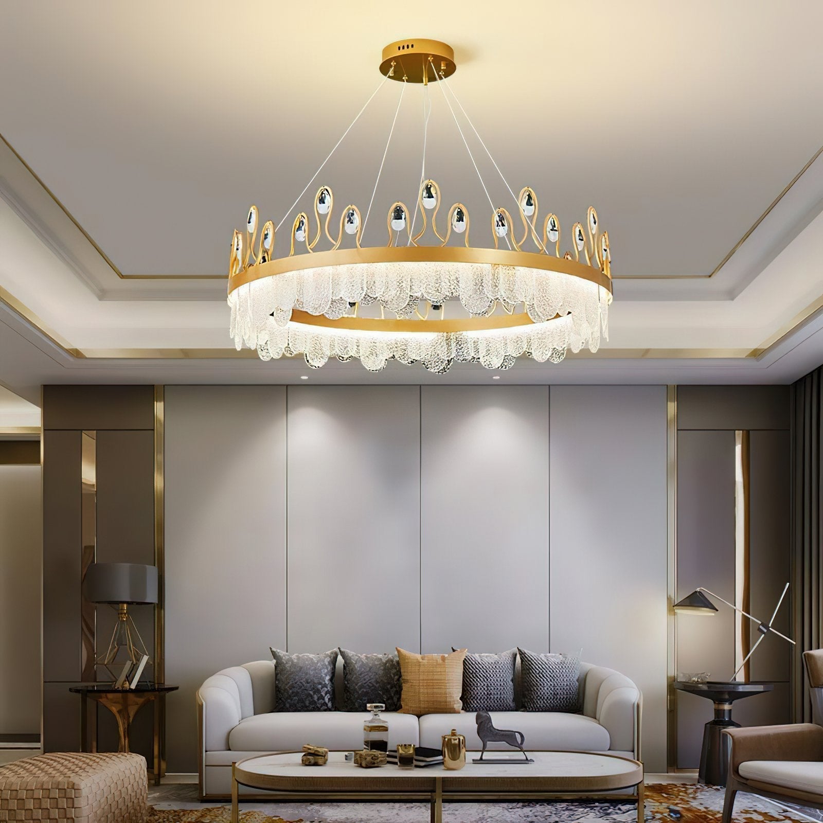 luxury-crown-design-glass-crystal-pendant-light-gold-finish-integrated-led-chandelier