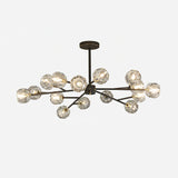 Modern Crystal Sphere Cluster Chandelier Round Brass Pendant Light for Dining Room