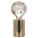 Clear Crystal Glass Sphere Table Lamp with Brass Base and G9 LED Bulb for Bedroom