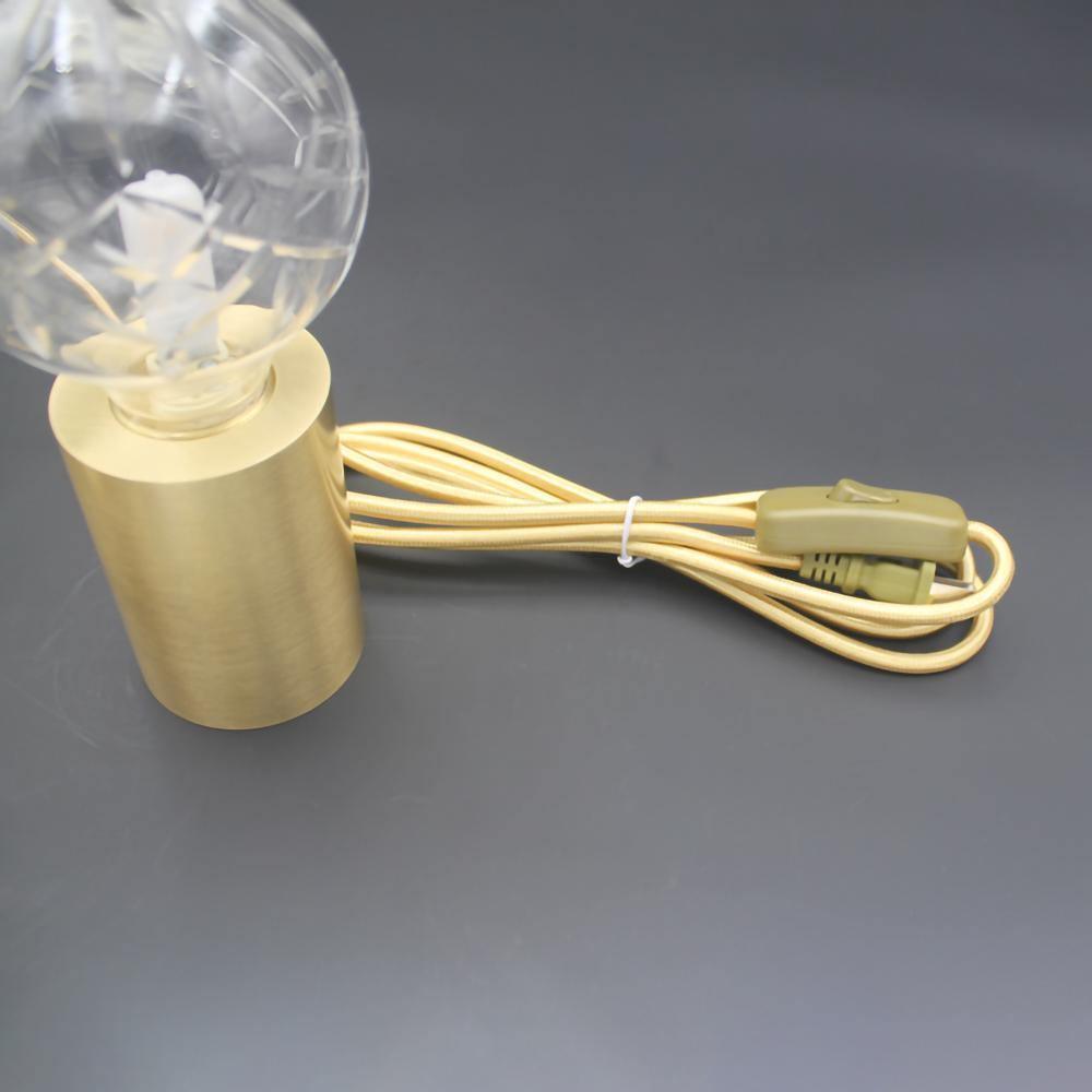 Clear Crystal Glass Sphere Table Lamp with Brass Base and G9 LED Bulb for Bedroom