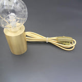 Clear Crystal Glass Sphere Table Lamp with Brass Base and G9 LED Bulb for Bedroom