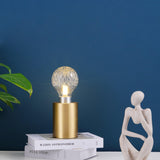 Clear Crystal Glass Sphere Table Lamp with Brass Base and G9 LED Bulb for Bedroom