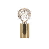 Clear Crystal Glass Sphere Table Lamp with Brass Base and G9 LED Bulb for Bedroom