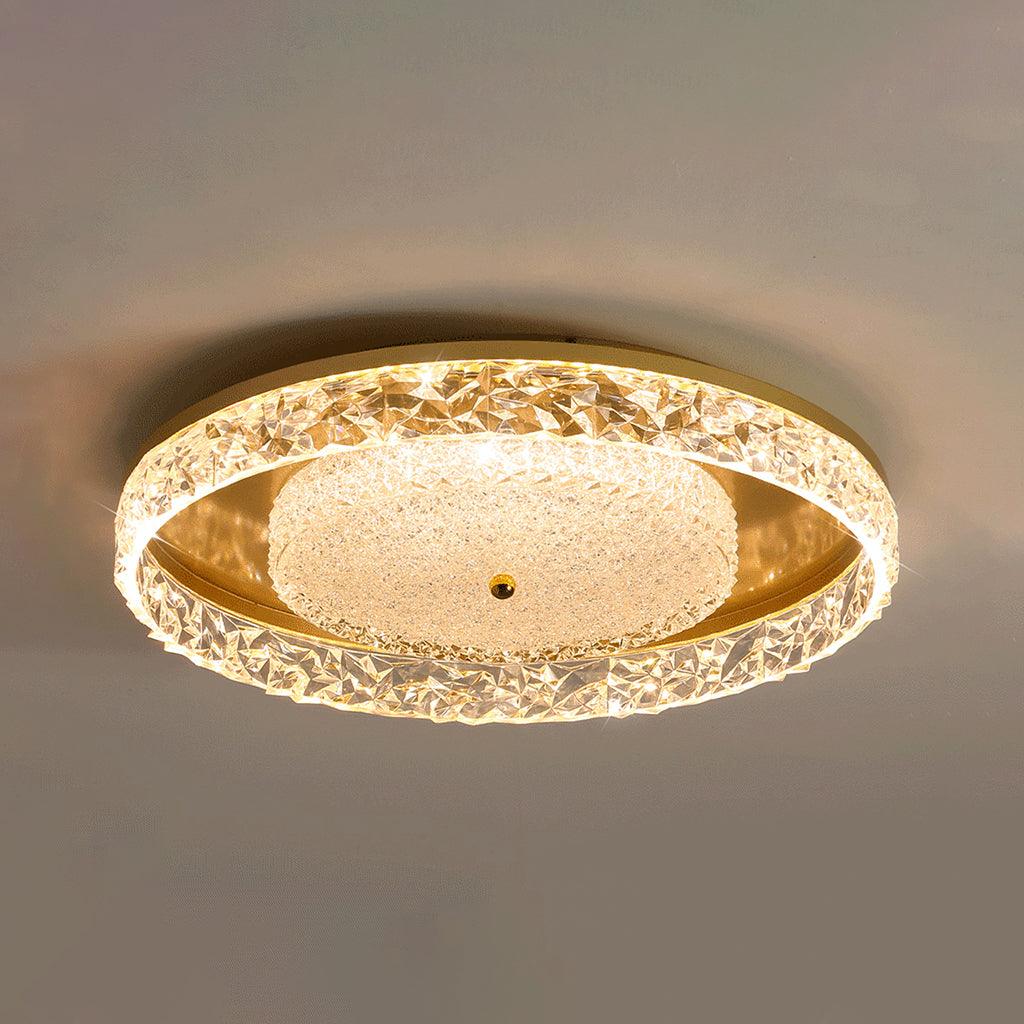Modern Round Crystal Embedded LED Ceiling Light Flush Mount Fixture