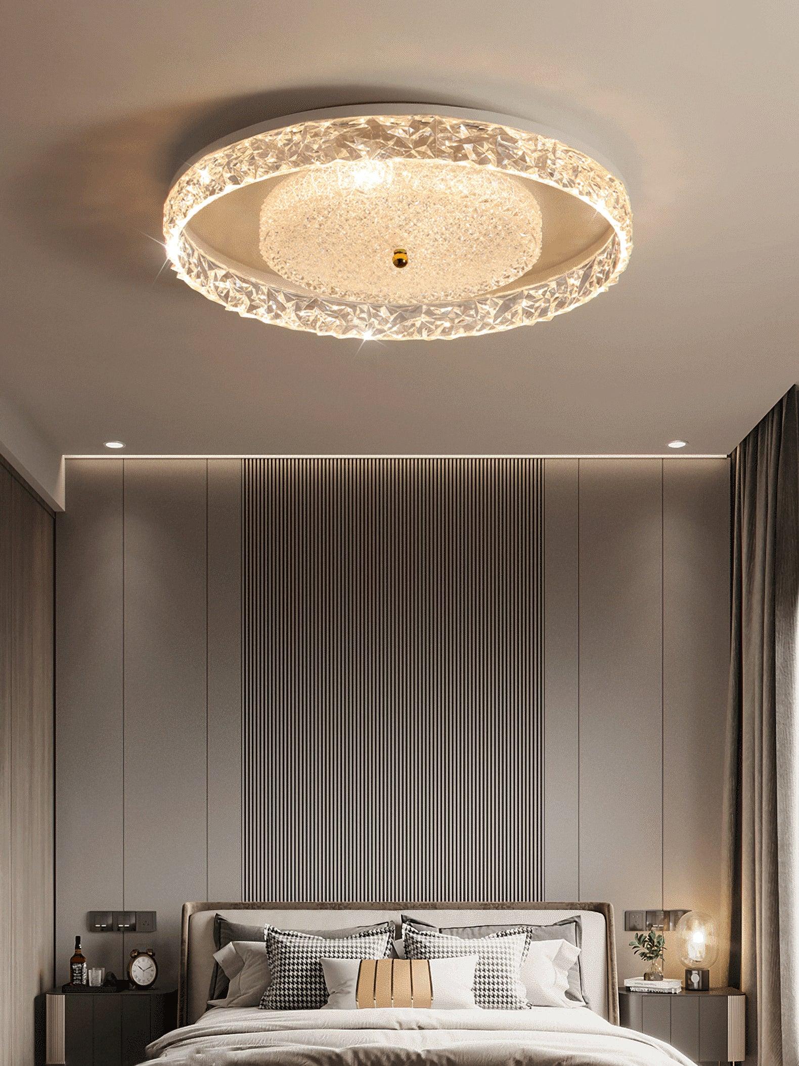 Modern Round Crystal Embedded LED Ceiling Light Flush Mount Fixture