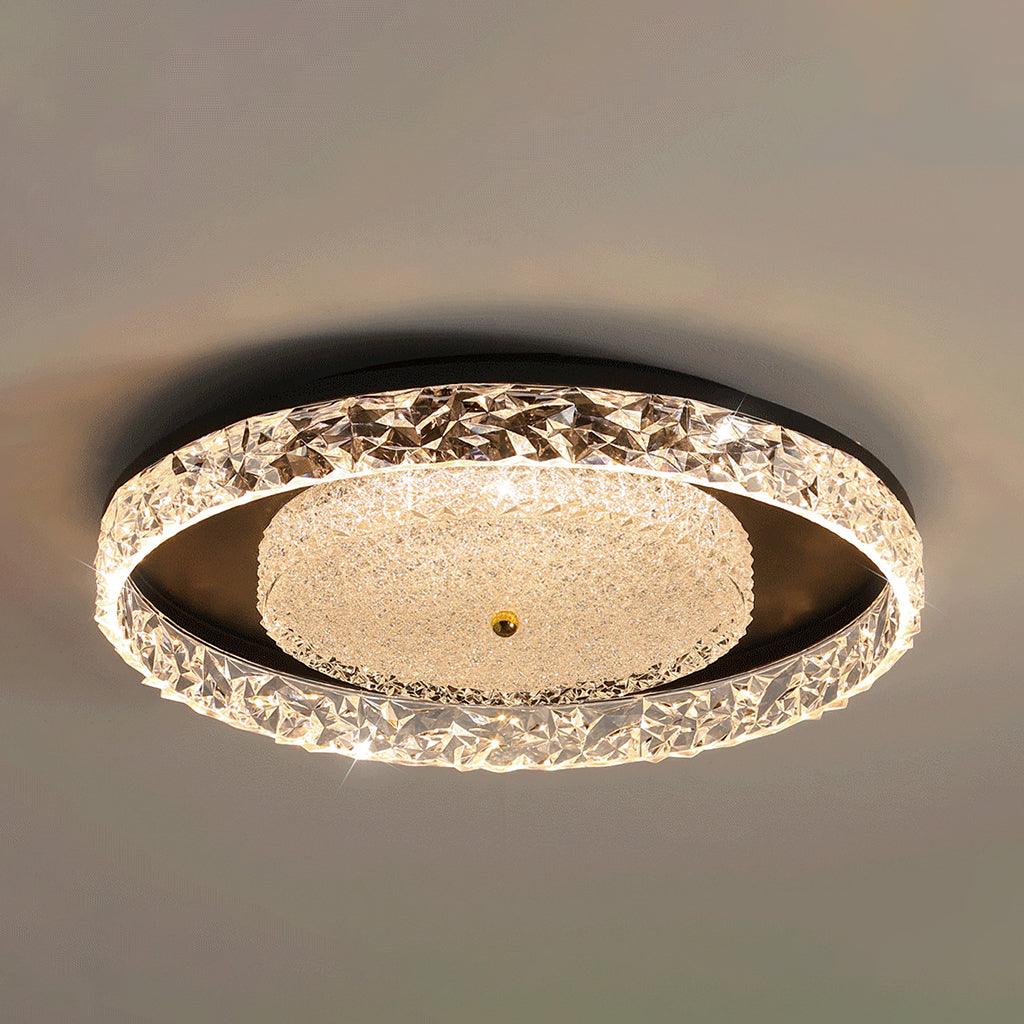 Modern Round Crystal Embedded LED Ceiling Light Flush Mount Fixture