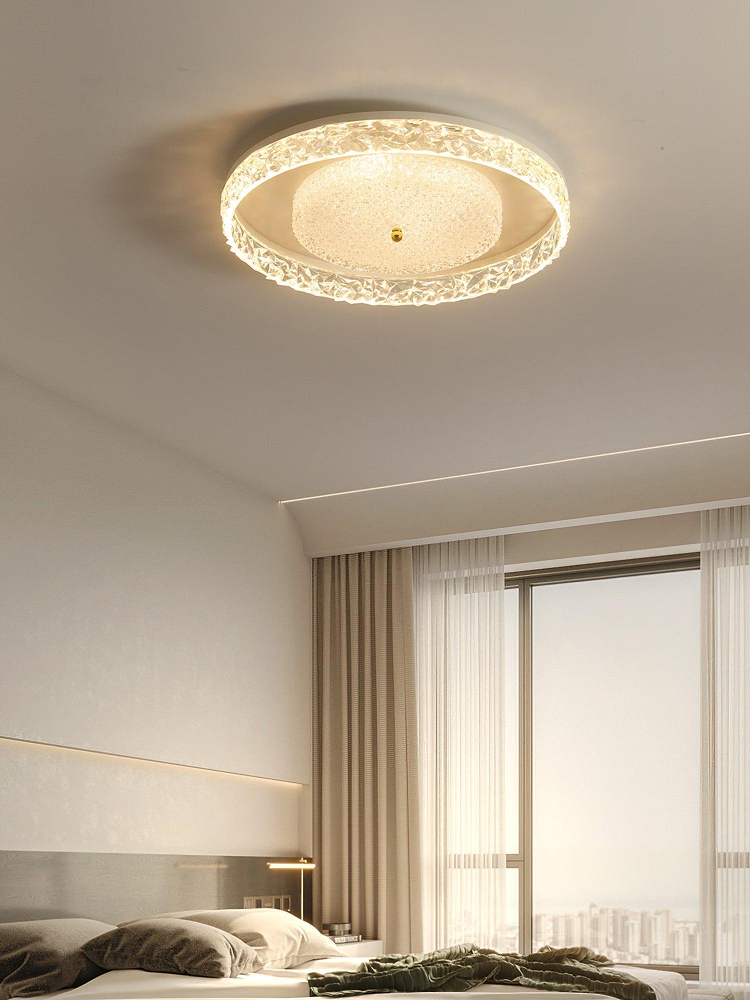 Modern Round Crystal Embedded LED Ceiling Light Flush Mount Fixture